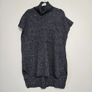 French Connection Womens Navy Knit Short Sleeve Turtleneck Sweater Tunic size S